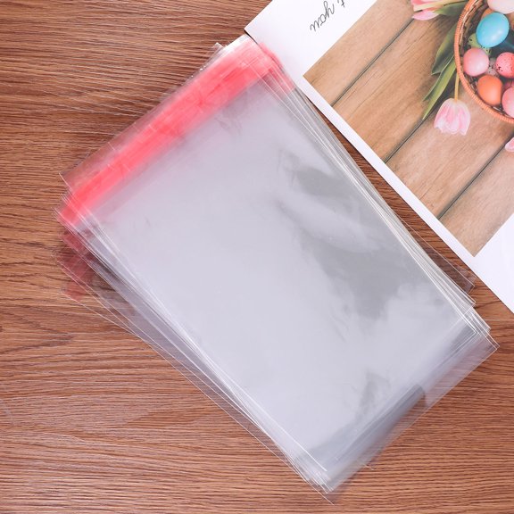 Phenofice 100Pcs Clear Adhesive Cello Bags Suitable for Documents Brochures and Clothing Storage