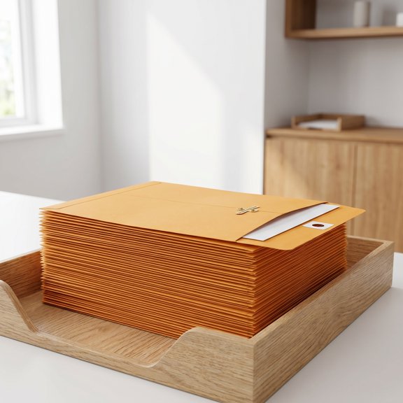 Phenofice 100Pcs Office Document Organizer Kraft Paper Envelopes with Metal Clasp