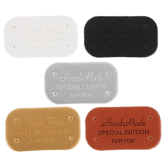 Phenofice 100 Pcs Gray PU Tags for Clothing, Handmade Sewing Labels for Crafts, Bags, Hats, Jeans, 1.5 x 0.9 in