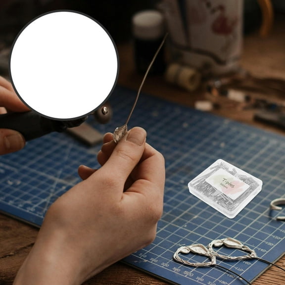 Phenofice 100pcs Reusable Sewing Needle Silver Metal T Shaped Professional Blocking Design For Handmade Projects Tools
