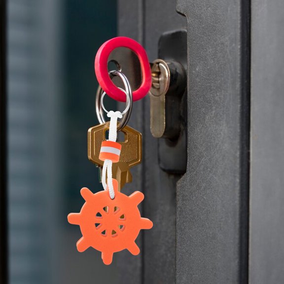 Phenofice 10Pcs Buoyant Boat Keychain Float in Orange Eva Foam with Waterproof and Durable Features