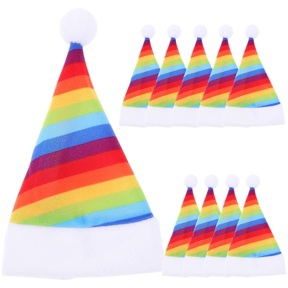 Phenofice 10Pcs Multi Color Mini Christmas Hat Candy Covers for Lollipops Bottles and Party Decor