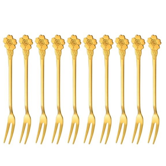 Phenofice 10Pcs Small Fruit Forks Stainless Steel for Dessert and Appetizers Parties