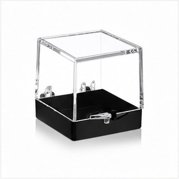 Phenofice Black Plastic Specimen Display Box with Transparent Lid, Clear Storage Case for Collectibles, Samples and Keepsakes