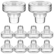 Phenofice 10Pcs Transparent Glass Bottle Stoppers Reusable Sealing Plugs for Beverage Bottles