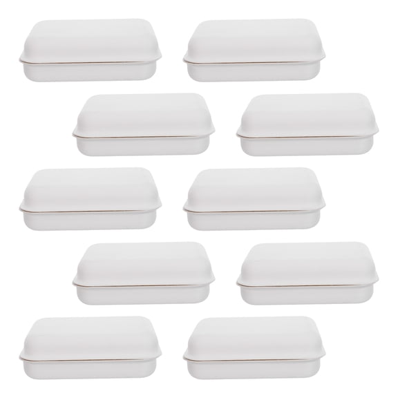 Phenofice 10Pcs White Paper Soap Box for Camping Lightweight Bar Soap Holder with Easy Open Close Design