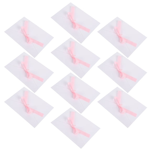 Phenofice 10Pcs White Photo Letter Envelopes with Romantic Bow Design for Invitations