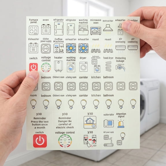Phenofice Electrical Wire Marking Stickers, 10 Sheets with Strong Adhesive for Circuit Box and Panel Labeling