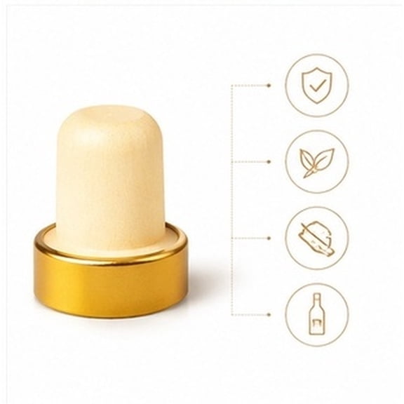 Phenofice 12Pcs Easy Use Wine Corks Bulk Set Assorted Color Wood Bottle Stoppers