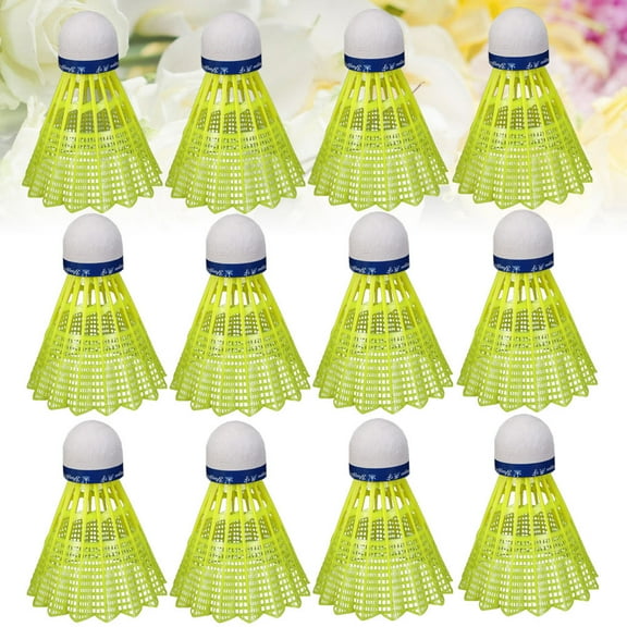 Phenofice 12Pcs Sports Shuttlecocks Badminton with Rounded Cork Tip for Exercise and Entertainment