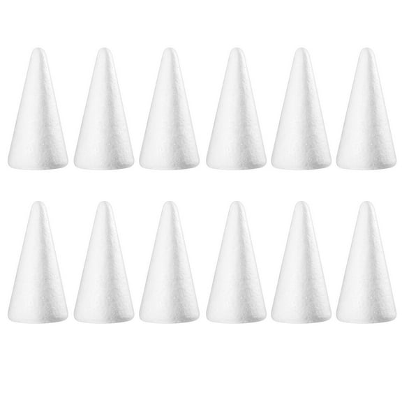 Phenofice 12Pcs White Foam Cone For Diy Favors For Children