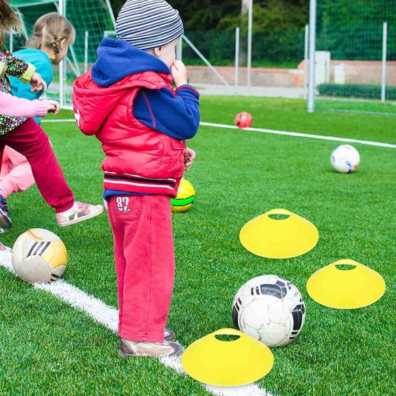 Phenofice 14Pcs Multi Function Agility Cones Yellow Lightweight Pe Material Portable Football Supply