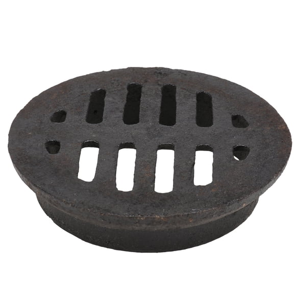Phenofice Black Cast Iron Floor Drain 1 Pack, Ground Water Leakage Prevention, 11.8x7.9x1 Inch