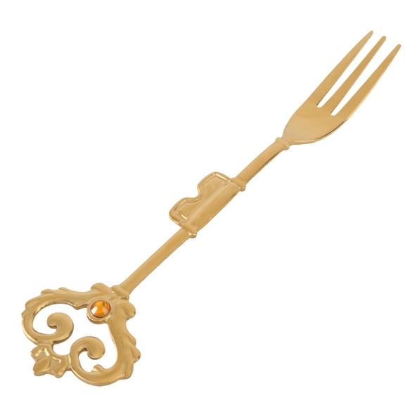 Phenofice 1Pack Fruit Fork Golden Stainless Steel for Restaurants Food Stores Cutlery