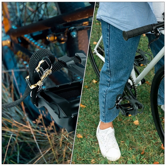 Phenofice 1Pair Universal Adjustable Foot Pedal Stabilizer Straps for Bike Pedals Outdoor Use
