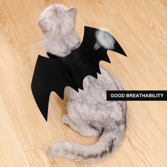 Phenofice 1Pc Cat  Wing Black Felt Bat Wings Lightweight Comfortable Adjustable for Pets