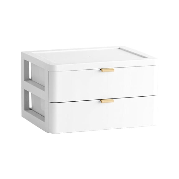 Phenofice 1Pc Multi Layer Desktop Storage Box White Durable PP Plastic for Cosmetics and Daily Use