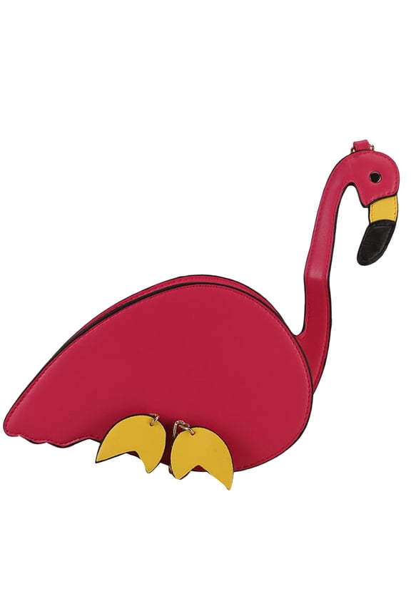 1Pc Over Shoulder Bag Flamingo Pattern Bucket Bag for Women Cocktail Parties Pink Pu Material