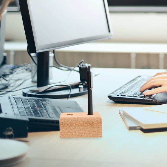 Phenofice 1Pcs Pen Holder for Desk Men Wood Pencil Holders for Desk Khaki