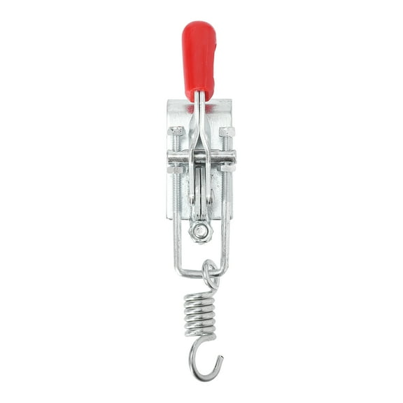 Phenofice 1Pcs Toggle Clamp Spring Loaded Clip Red Silver 7.9x2.0x1.6in Stainless Steel Practical Design for Carpentry