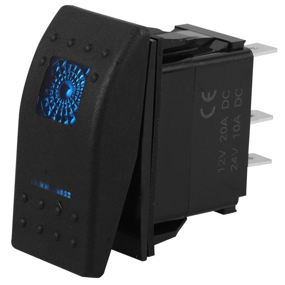 Phenofice 1Set Black Blue Pa66 Marine Boat Rocker Switch Control For Rv Use