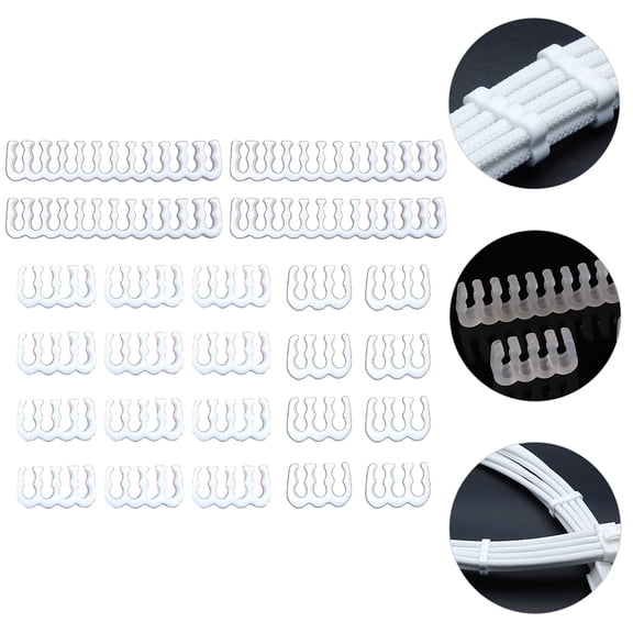 Phenofice Cable Manager PP White for Computer Accessory Wire Management