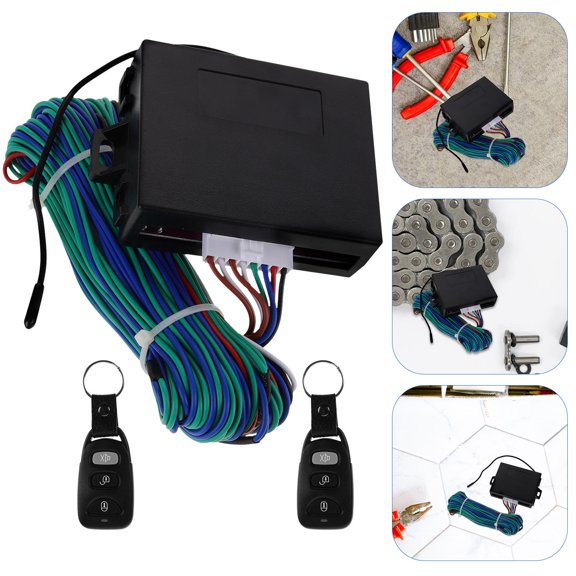 Phenofice 1Set Car Keyless Entry Kit Black Remote Central Locking System for Vehicle Security