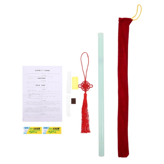 Phenofice 1Set Chinese Plastic Dizi Flute in F Key with Accessories Traditional Blue Beginner Flute for Performance