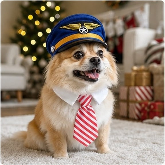 Phenofice Comfortable Dog Captain Hat Polyester Assorted Color for Festive Gatherings 1Set