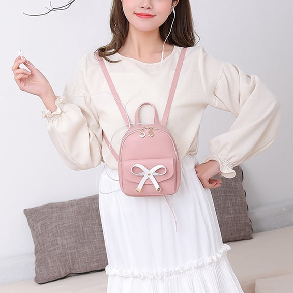 Phenofice 1Set Elegant Pink Large Capacity Backpack with Single Strap for Makeup Wandering with Friends