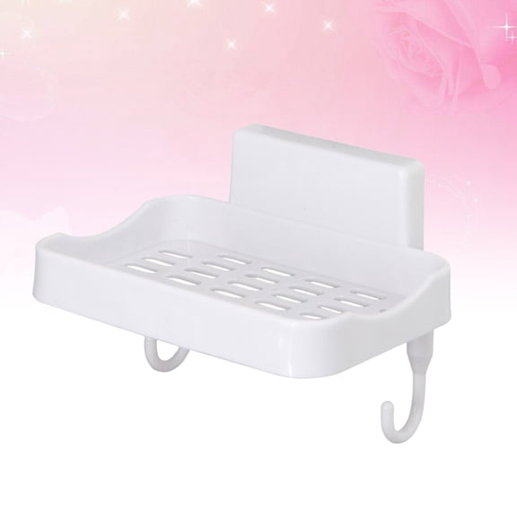 Phenofice 1Set Kitchen Soap Holder Wall Mounted 5.1x3.5x1.2in Rectangular Shape Abs