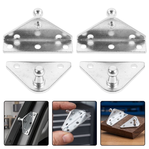 Phenofice 1Set Plated Silver Gas Strut Shock Mounting Bracket with 10Mm Ball Stud for Car Hood Struts
