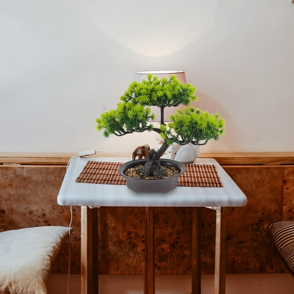 Phenofice 1Set Simulation Bonsai Tree Decorative Trees for Home Decor Green Plastic Foams Stone Nonfading