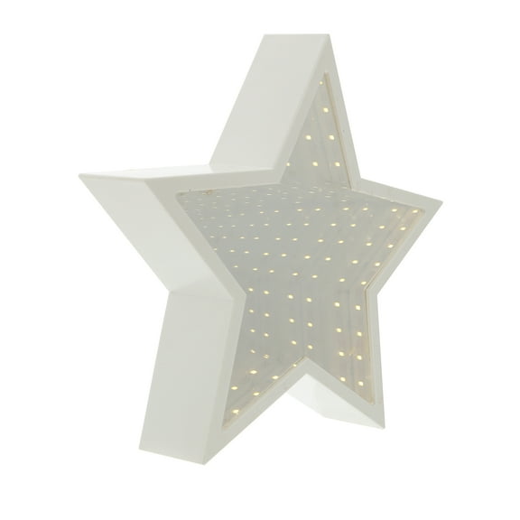 Phenofice 1Set Star Shape Tunnel Modeling Creative Small Table Lamp White Plastic 9.4X9.4X2In For Living Room Bedroom