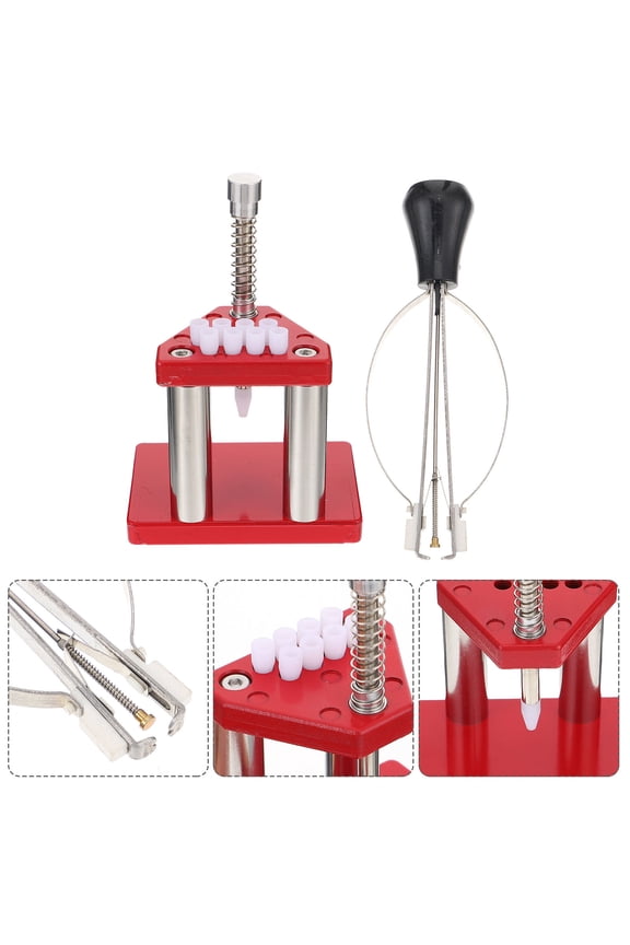 Watch Repair Kit 1 Set with Red Alloy & Plastic Tools, Hand Lifter Press Included for Easy Watch Maintenance