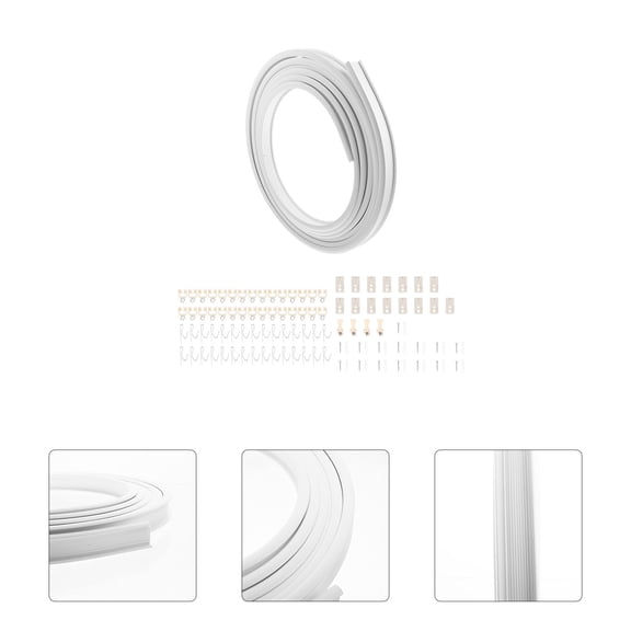 Phenofice 1Set White Curved Curtain Track PVC Steel for Bay Windows Ceiling Mount and Decor