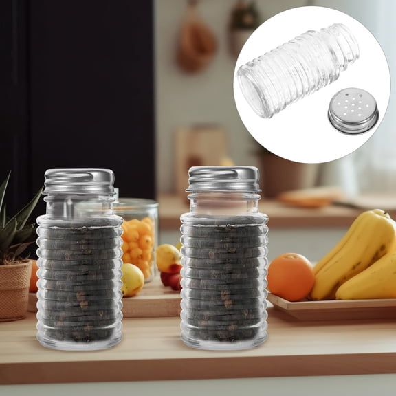Phenofice Set of 2 Portable Glass Spice Shakers for Kitchen - Seasoning Containers for Cooking and Dining
