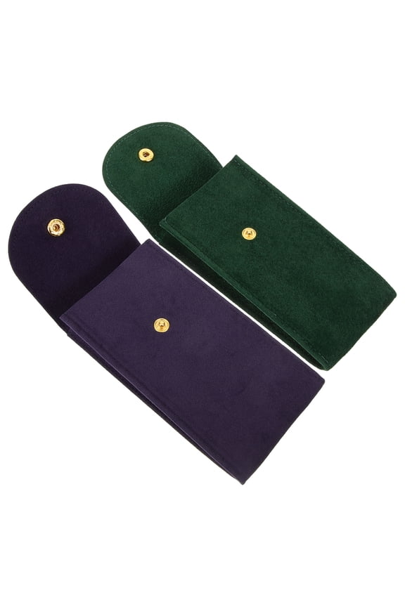 2 Pcs Watch Storage Pouch Protective Watch Organizer Bag Green Thickened Bead Fleece for Women