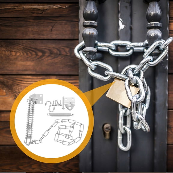 Phenofice 2 Sets Front Door Chain Steel Silver For Universal Compatibility Home Protection