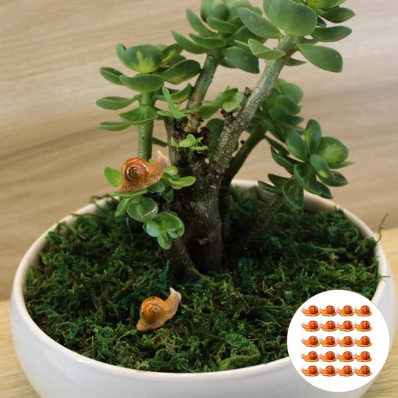 Phenofice 20-Piece Brown Resin Snail Figurines, Miniature Garden Ornaments for , Landscape, Home Decor Accents
