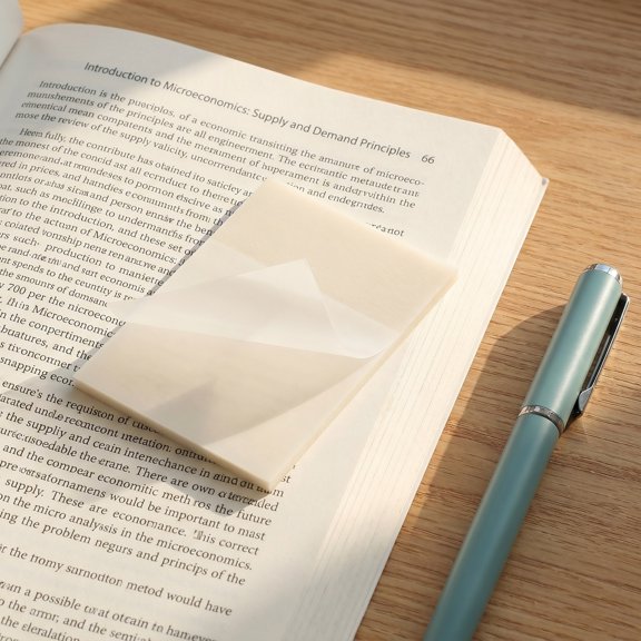 Phenofice 20Pcs Clear Self Stick Notes Waterproof Transparent Memo Pads for Household and Office Use