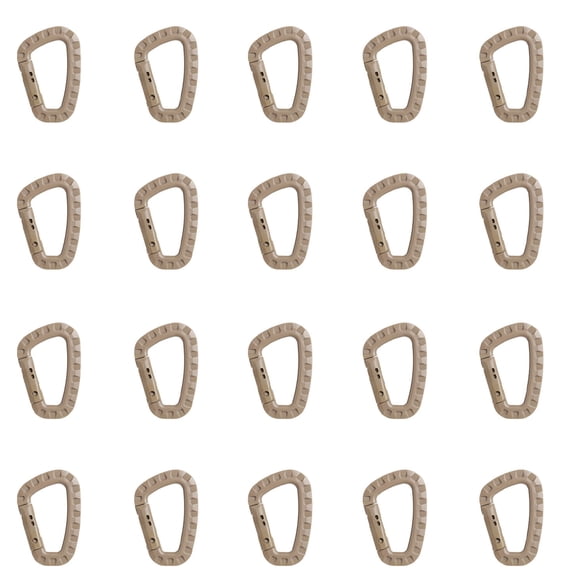Phenofice 20Pcs Lightweight Chocolate Carabiner Clips for Hanging Keys Cups and Cookware Outdoors