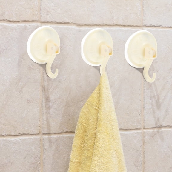 Phenofice 20Pcs Plastic Mask Hooks Strong Adhesive Punch Free Wall Hooks Beige