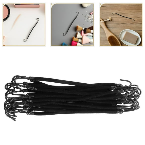Phenofice Hair Claw Clips Rubber Bands Polyester Black 20Pack