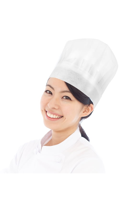 20Pcs Professional Disposable Chef Caps White for Culinary Work and Food Service