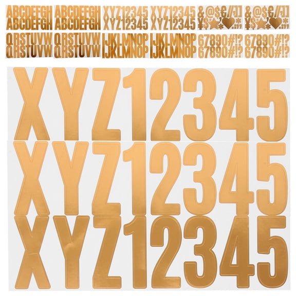 Phenofice Golden Alphabet Letter Decals 24PCS Removable Stickers for Car, Mailbox, Laptop, and More