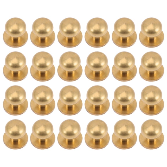 Phenofice 24Sets Round Dresser Knobs in Plated Gold Finish with Durable Stainless Steel Build