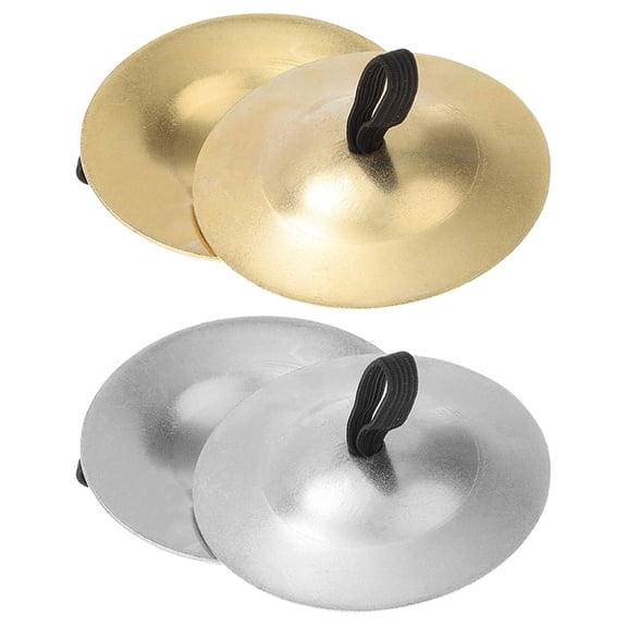 Phenofice 2Pairs Dancing Props Cymbal Assorted Color Lightweight Hand Cymbals for Stage and Celebration Use