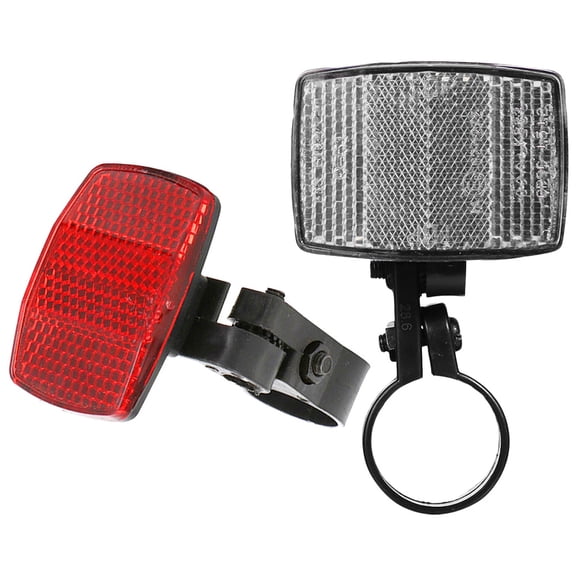 Phenofice 2Pcs Bike Reflector Tools Plastic Material High Brightness Assorted Color Front Rear Use