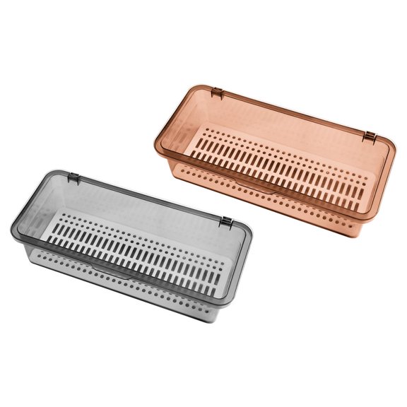Phenofice 2Pcs Chopsticks Drain Box with Drain Holes Plastic Kitchen Cutlery Storage Organizer Assorted Color